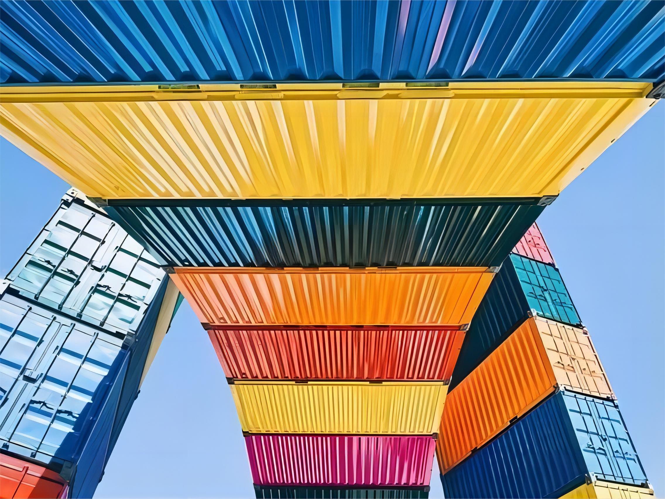 Rail freight train transporting goods from China to Europe