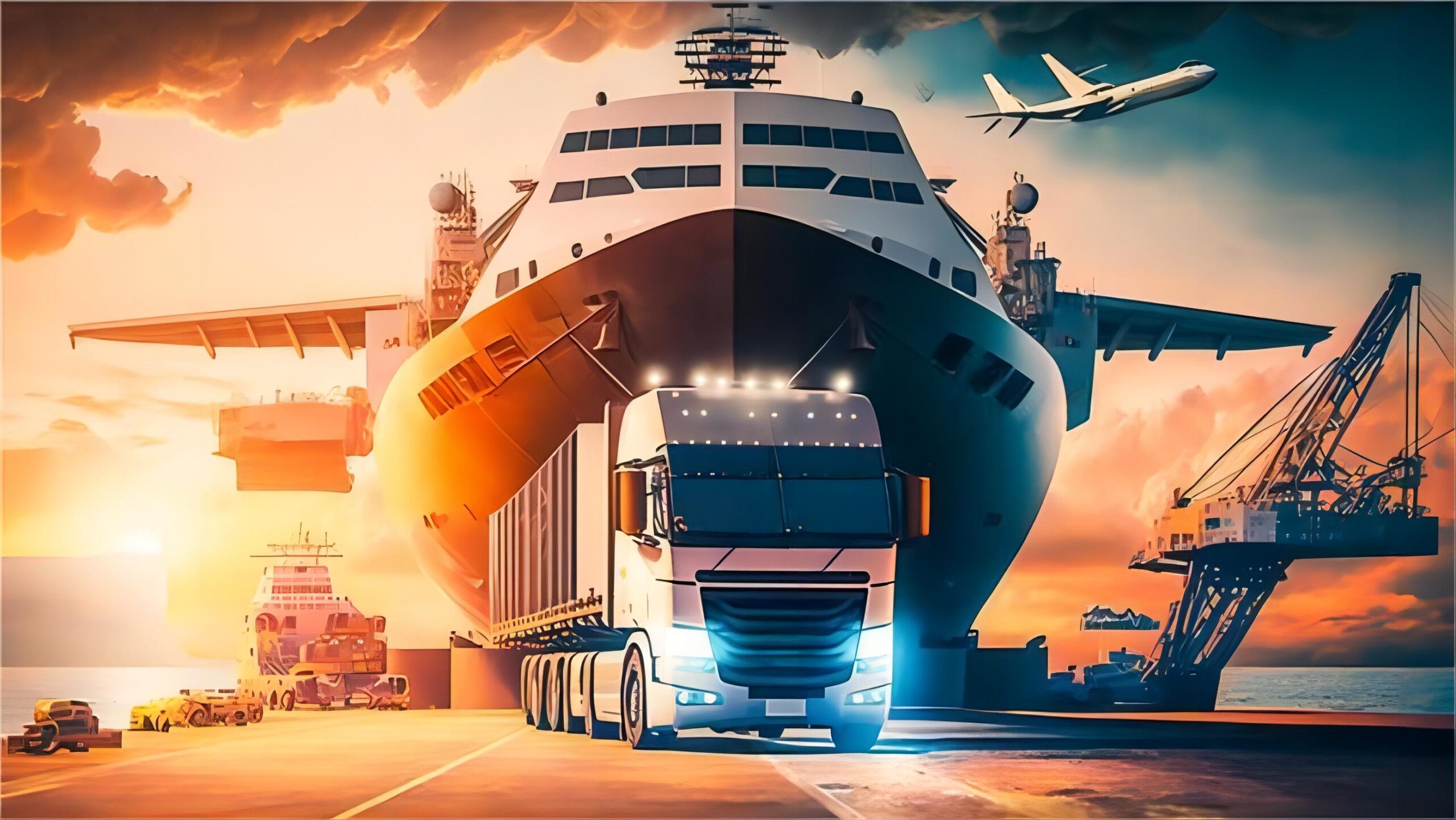 Commercial cargo being loaded for China to UK Amazon shipping