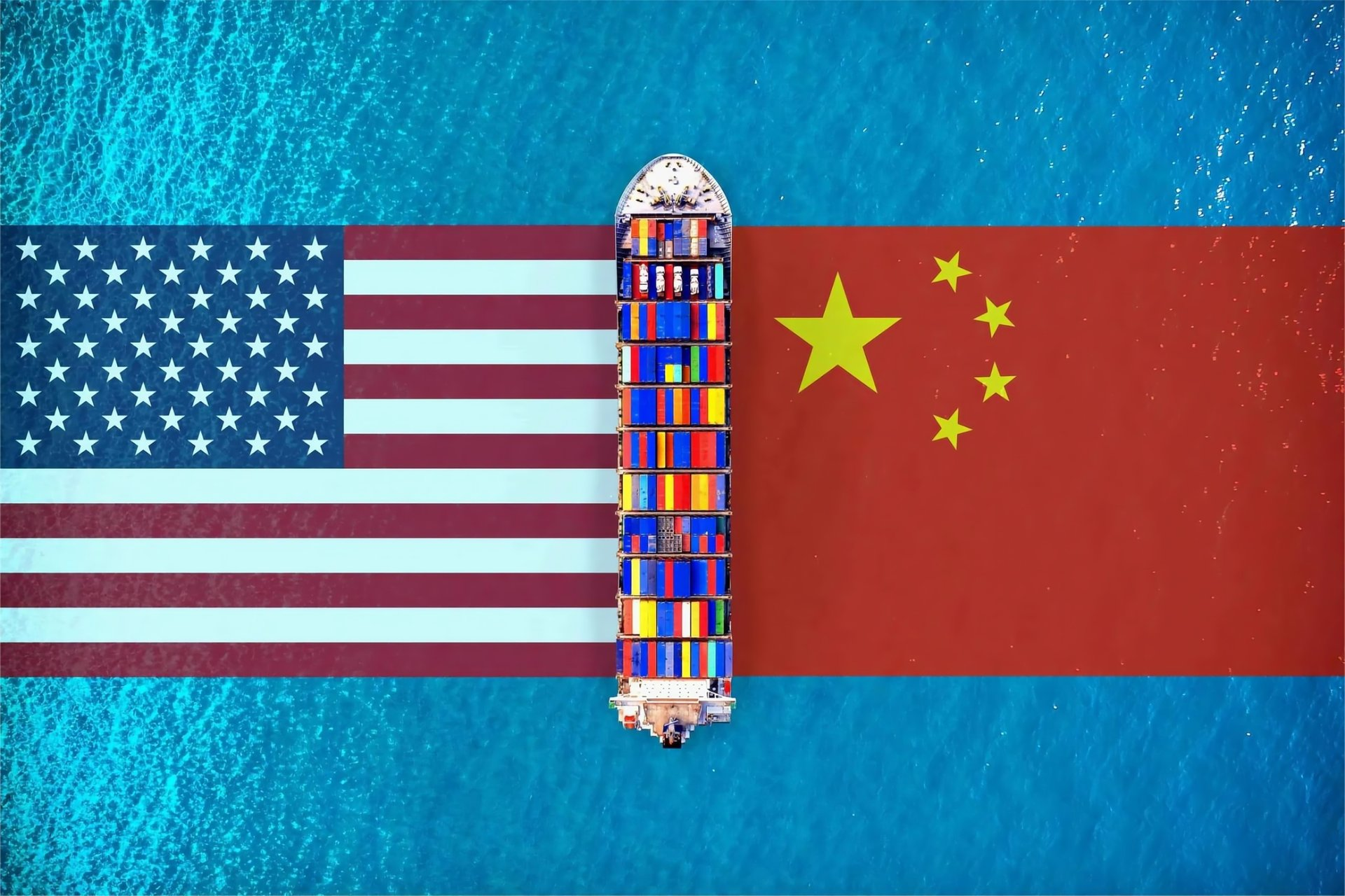 Cargo ship in the Pacific Ocean