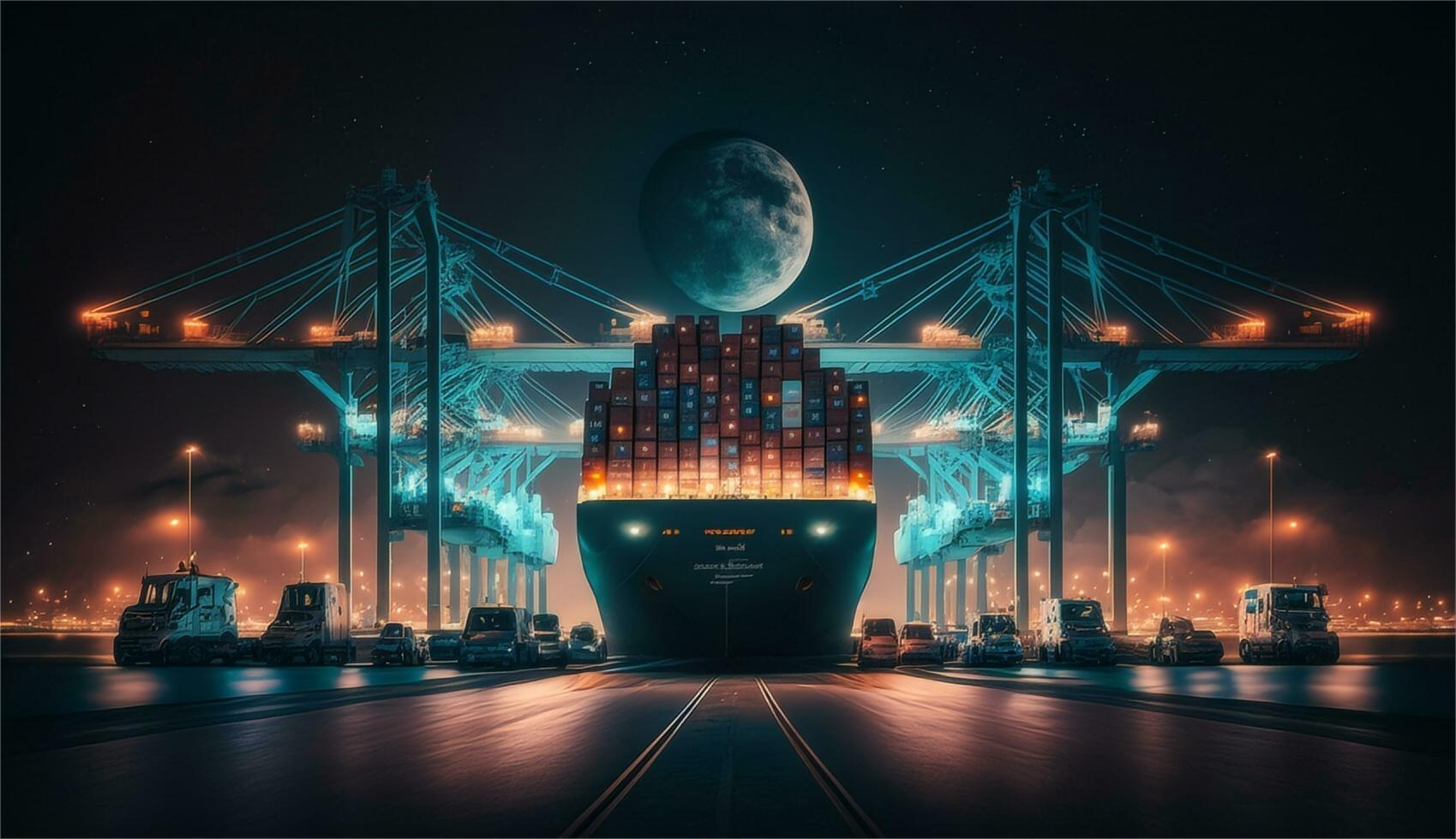 Cargo ships moving goods from China to Canada